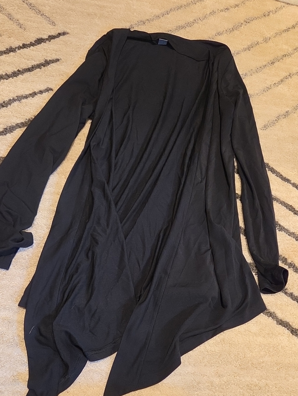 Eddie Bauer Black Open Drape Tunic Cardigan